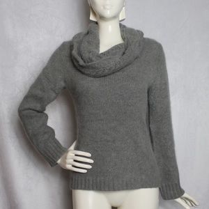 Cowl Neck Knit Angora and Wool Blend Sweater